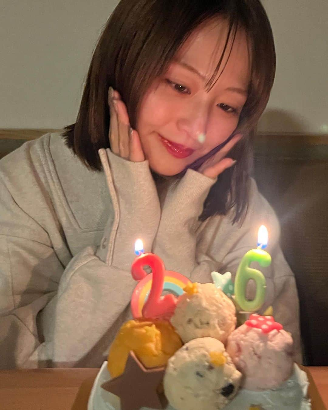 ぐでみなみさんのインスタグラム写真 - (ぐでみなみInstagram)「今日は26回目の誕生日🎂  今年も家族で過ごせて幸せでした☺︎  前夜祭してくれた友人達にも感謝♡ いつも楽しい時間をありがとうね🥹」12月3日 20時13分 - gudeminami