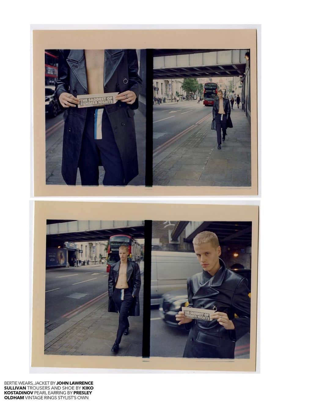 ジョンローレンスサリバンのインスタグラム：「JOHN LAWRENCE SULLIVAN AW23 leather black coat featured in RE-EDITION Magazine AW23 issue.  Photography: @kuba_ryniewicz  Styling: @mal.co.lm   @reeditionmag  #johnlawrencesullivan」