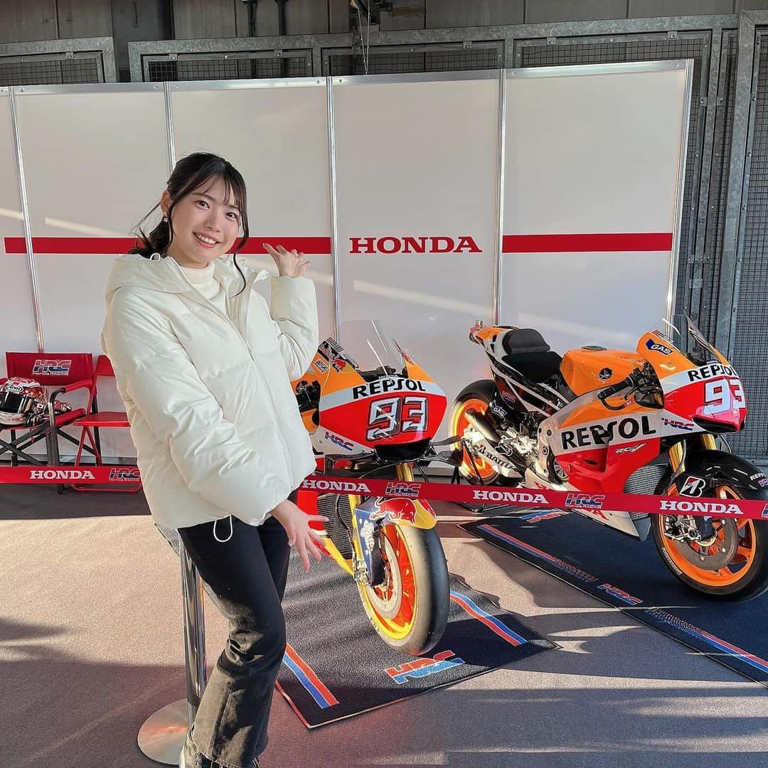 竹川由華のインスタグラム：「Honda Racing THANKS DAYに行ってきました❤︎  #HRC #HONDA #BIKE #bikegirl #japan  #もてぎ　#茂木　#バイク　#バイク女子」