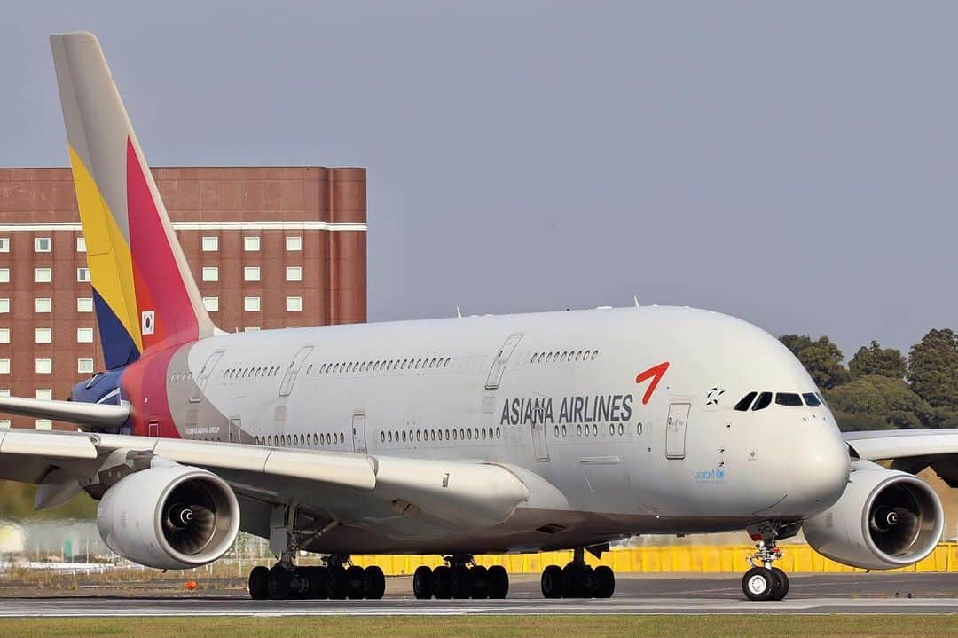 アシアナ航空日本地域公式アカウントさんのインスタグラム写真 - (アシアナ航空日本地域公式アカウントInstagram)「𝘼𝟯𝟴𝟬 ✈️  ┈┈┈┈┈┈┈┈┈┈ 全方向からみるA380。 世界最大級の機体は迫力満点！  近くで見ても遠くからでもパワーに圧倒されます。  いつも撮影ありがとうございます！ 📸@taka_hiro26  ┈┈┈┈┈┈┈┈┈┈   #アシアナ航空 #アシアナ #ASIANA #asianaair #asianaairlines #OZ #Flyasiana #韓国 #korea #韓国旅行 #✈️#エアバス #A380 #飛行機 #飛行機のある風景 #flyoz」12月3日 19時07分 - asiana.jp_official