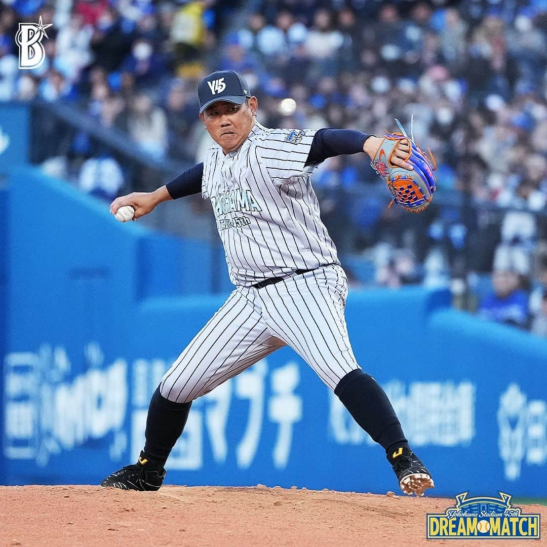 横浜DeNAベイスターズのインスタグラム：「. 横浜スタジアム45周年を記念して横浜スタジアムで開催されたスペシャルイベント『YOKOHAMA STADIUM 45th DREAM MATCH』  横浜高校や東海大相模高校など全国屈指の強豪校を含めた神奈川県内の高校野球出身のレジェンドたちが集結するチーム「Y45 LEGEND HEROES」のプレー写真をご紹介！ ※枚数の都合上、ご掲載できなかった方もいますが、ご了承ください🙇  試合ハイライトは、球団公式YouTubeにて公開予定！  ◼️チーム「Y45 LEGEND HEROES」 #多村仁志(横浜高校) #森野将彦(東海大相模高校) #阿部真宏(横浜高校) #上地雄輔(横浜高校) #松坂大輔(横浜高校) #小池正晃(横浜高校) #後藤武敏(横浜高校) #長田秀一郎(鎌倉学園高校) #内藤雄太(横浜商工高校) #山口鉄也(横浜商業高校) #成瀬善久(横浜高校) #内竜也(川崎工業高校) #加藤幹典(川和高校) #荒波翔(横浜高校) #黒羽根利規(日大藤沢高校) #福田永将(横浜高校) #下水流昂(横浜高校) #秋山翔吾(横浜創学館高校) #倉本寿彦(横浜高校) #石川達也(横浜高校) #度会隆輝(横浜高校) ※年齢順  『YOKOHAMA STADIUM 45th DREAM MATCH』について： 1978年4月にこけら落としとなる横浜大洋ホエールズ対読売ジャイアンツの開幕戦が行われ、今年で45年を迎えた横浜スタジアム。横浜DeNAベイスターズの本拠地として数々のプロ野球の試合が行われてきたほか、高校野球では全国屈指の激戦区・神奈川県の代表を決める神奈川野球の聖地として幾多の名勝負が横浜スタジアムで繰り広げられてきました。  今回は、竣工から45周年を記念して、ベイスターズ歴代のスターが集まったオールスターチーム「BAY DREAM STARS」と横浜高校や東海大相模高校など全国屈指の強豪校を含めた神奈川県内の高校野球出身のレジェンドたちが集結するチーム「Y45 LEGEND HEROES」によるドリームマッチを開催。  #横浜スタジアム #ハマスタ #baystars」