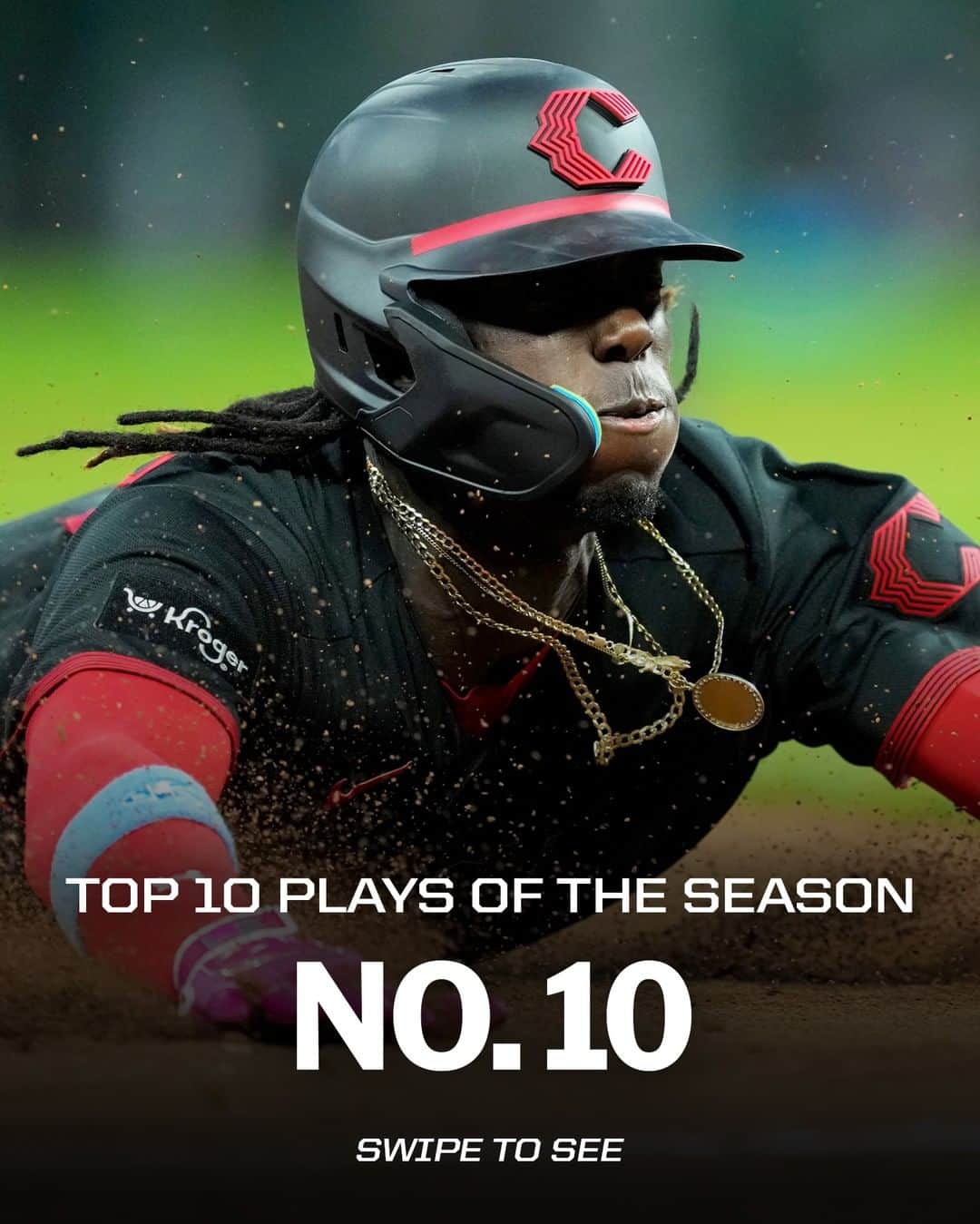 MLBのインスタグラム：「Elly De La Cruz's electric cycle comes in at No. 10 on the top plays of 2023. 🔥」