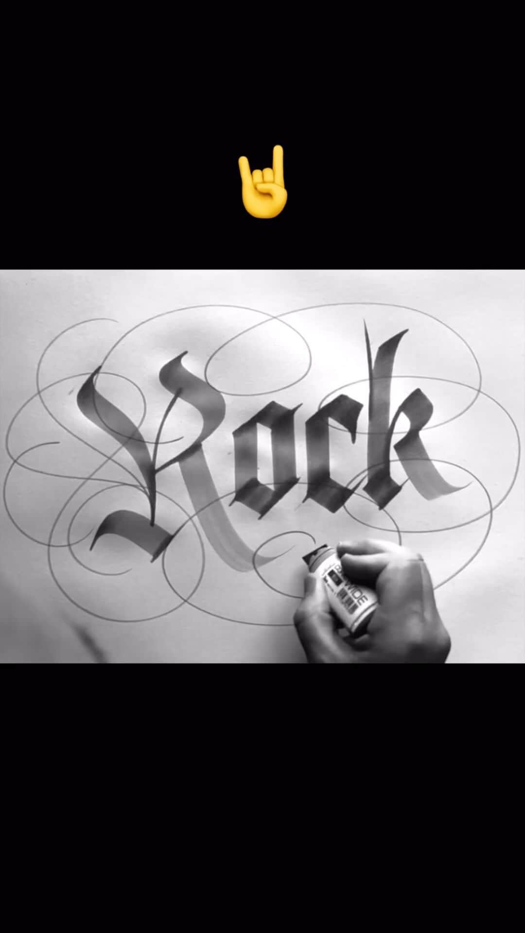 Seb Lesterのインスタグラム：「This went crazy as an asmr Story, so sharing here. Flourished Blackletter Calligraphy using a Copic Wide Marker.#asmr #RockOn #Calligraphy #Gothic #Flourishing #Lettering #seblester #art #artist #heavymetal」