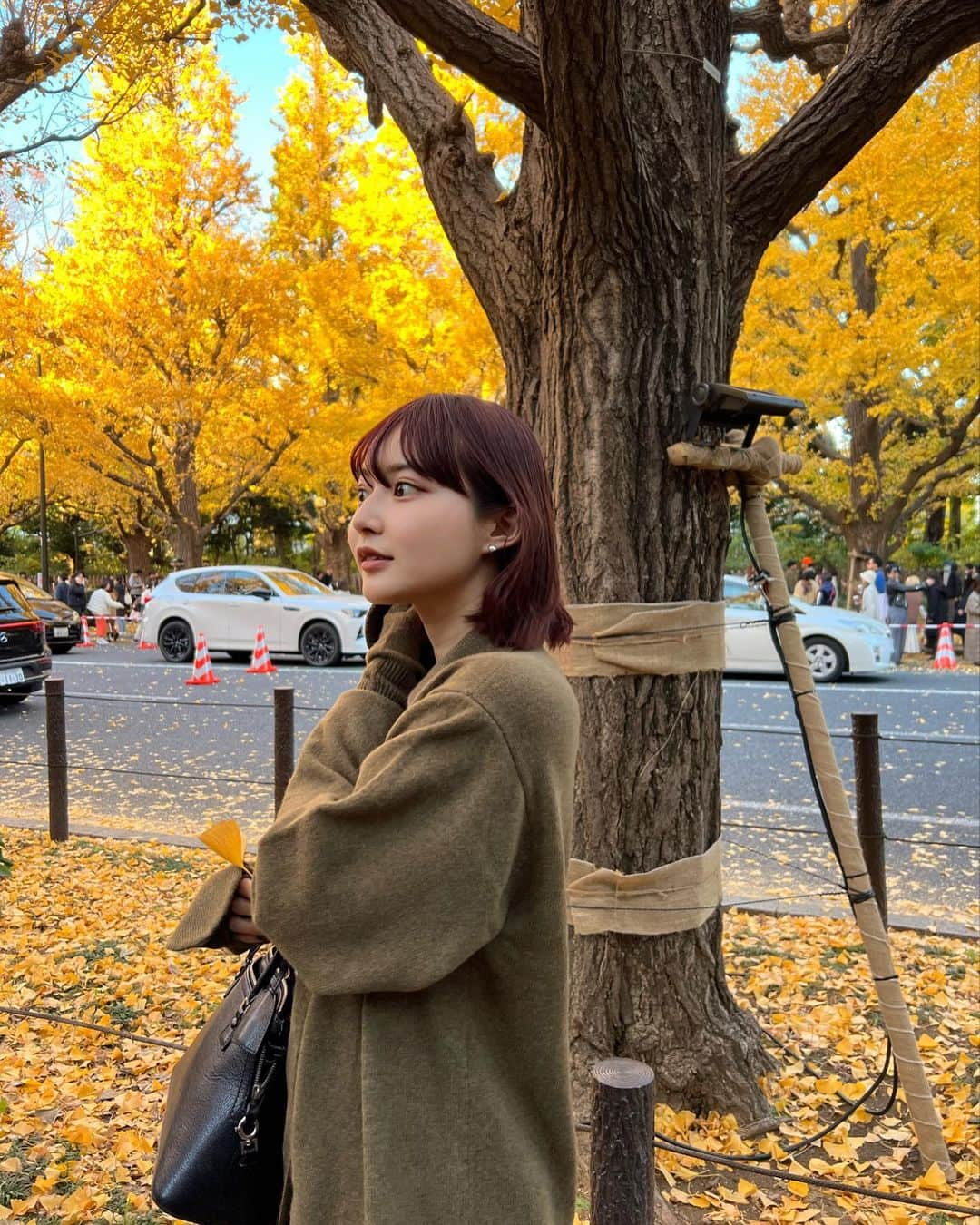 山崎江莉さんのインスタグラム写真 - (山崎江莉Instagram)「滑り込み銀杏🍂」12月3日 22時25分 - o10913