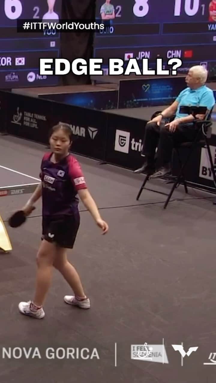 のインスタグラム：「The confusion on Yoo Yerin’s face during her #ITTFWorldYouths semifinal win was too cute 😂⁠ ⁠ Yerin gets serious as she faces Yuna Ojio in the U15 Girls’ Singles final LIVE 👉 youtube.com/WTTGlobal」