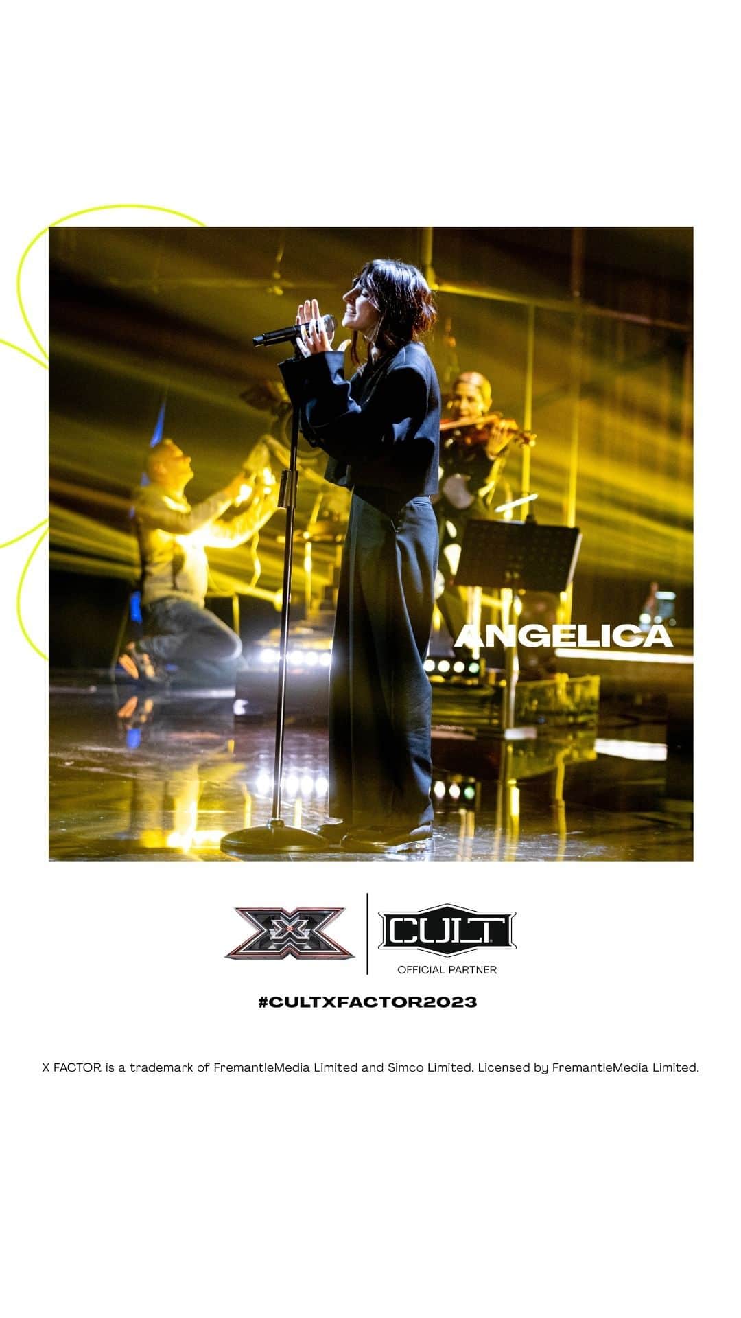 のインスタグラム：「@chiamamiangelica , sotto le luci della semifinale, sceglie di incantare il palco con l'emozionante di "Sally" di Vasco Rossi. la sua esibizione è accompagnata dalle derby stringate della linea Sabbath. Un connubio di potenza vocale e stile intramontabile.   @xfactoritalia #XF2023 #CULTXFACTOR2023 #cultofficial1987」