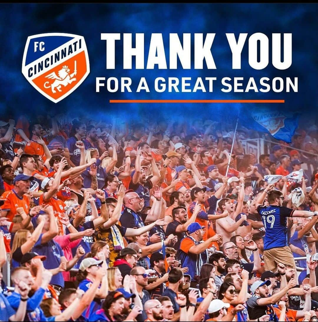 久保裕也のインスタグラム：「Thank you for your great support in 2023 season. It was the most memorable season of my career. I look forward to next season being even better  @fccincinnati 🔶🔷」