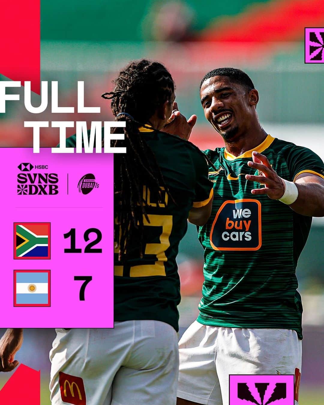 ワールドラグビーのインスタグラム：「Back-to-back titles 🏆  @blitzboks win in the desert   #HSBCSVNS | #HSBCSVNSDXB」