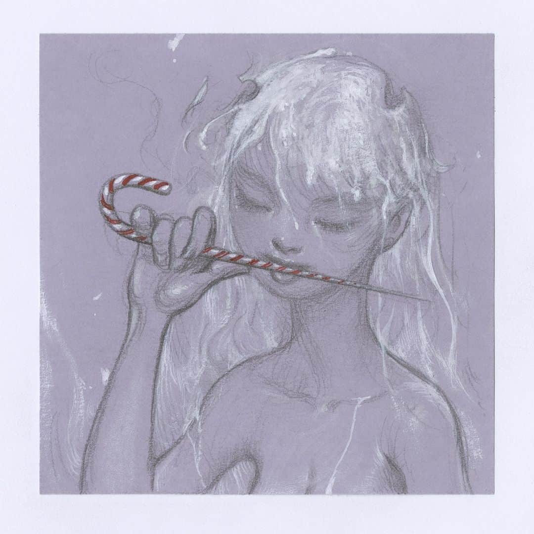 ジェームス・ジーンのインスタグラム：「Post it drawing. Sharpening candy canes 🗡️🗡️🗡️」