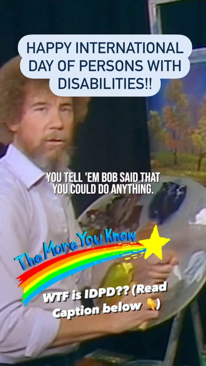 アラナ・ニコルズのインスタグラム：「If only it was that simple, just believing in our disabled selves😂  (IDPD) IS A GLOBALLY RECOGNIZED OBSERVANCE DEDICATED TO PROMOTING THE RIGHTS AND WELL-BEING OF PERSONS WITH DISABILITIES. THIS DAY HIGHLIGHTS THE IMPORTANCE OF INCLUSIVITY, ACCESSIBILITY, AND EQUAL OPPORTUNITIES FOR INDIVIDUALS WITH DISABILITIES, WHILE ALSO CELEBRATING THEIR ACHIEVEMENTS AND CONTRIBUTIONS TO SOCIETY  International Day of Persons with Disabilities was established by the United Nations General Assembly in 1992 to promote the rights and well-being of persons with disabilities. The day also commemorates the United Nations Convention on the Rights of Persons with Disabilities, which was adopted in 2006.  This observance serves as a reminder of the ongoing need to break down barriers, challenge stereotypes, and create a world where individuals with disabilities can fully participate and thrive.  #IDPD #InclusionMatters #DisabilityRights #EqualOpportunity #AccessibleWorld #CelebrateAbilities #Bobsaidso #bobross #bobrosspainting」