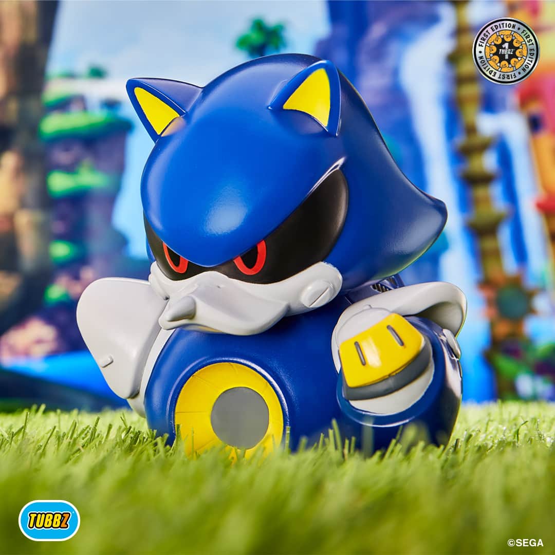 SEGAのインスタグラム：「Look out, Tubbz’s new Metal Sonic collectible has just hatched! 🐣 He may be metal, but this guy won’t rust 🛁   Pre-order him now from SEGA Shop Europe/UK & Just Geek」
