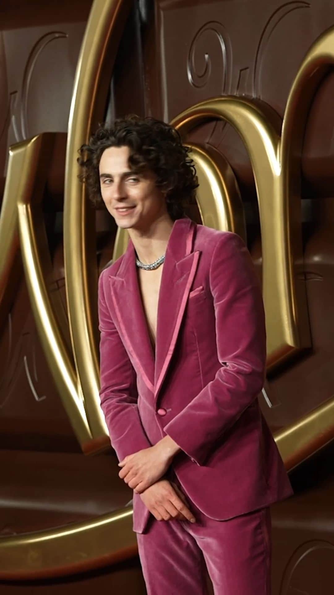 MTVのインスタグラム：「Is that... is that @tchalamet at the #Wonka premiere in London, without a shirt, speaking in a Southern accent?」