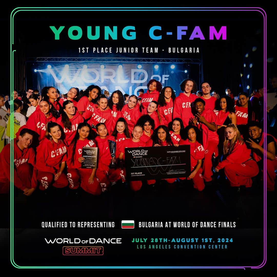 World of Danceのインスタグラム：「Congratulations to the Junior Division winners of World of Dance Championship Series Bulgaria 2023! 🏆  These teams are now qualified for the Finals competition at the all new World of Dance Summit, July 28th - August 1st, 2024 at the Los Angeles Convention Center!  ➡️Swipe to see our champs and make sure to leave some love in the comments! 🔥  Junior Division Winners 🥇Young C-Fam ( @officialcfamdancecrew ) 🥈Dance Station (@dance_station_bulgaria) 🥉Da Clique Junior ( @daclique__ )  Thanks to all the competing teams, showcase teams that took our stage, see you at World of Dance summit! 🙌  #worldofdance #worldofdancesummit24」