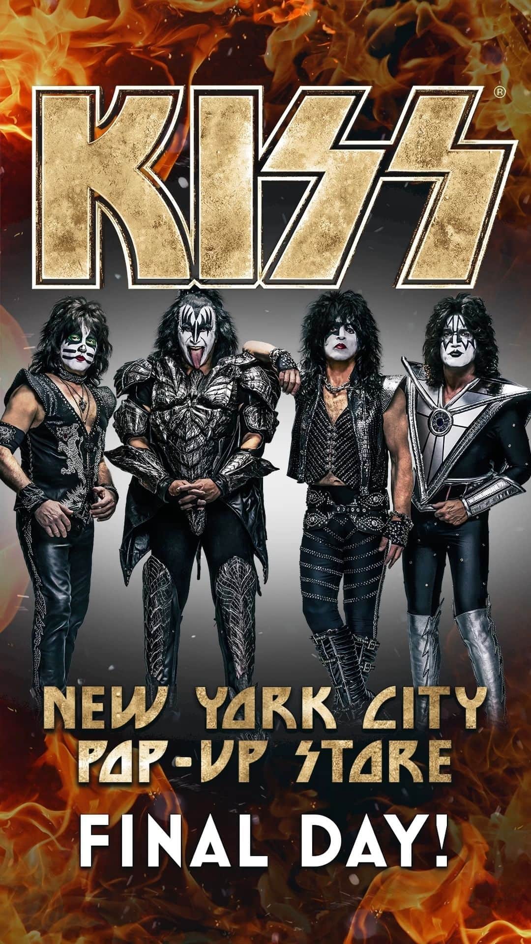 KISSのインスタグラム：「#KISSARMY, we miss you already!! Today is the final day to visit @kissonline's NYC pop-up! See the memorabilia, shop the merch, and celebrate the band's FINAL SHOW 🎉 #KISSNYCTAKEOVER」