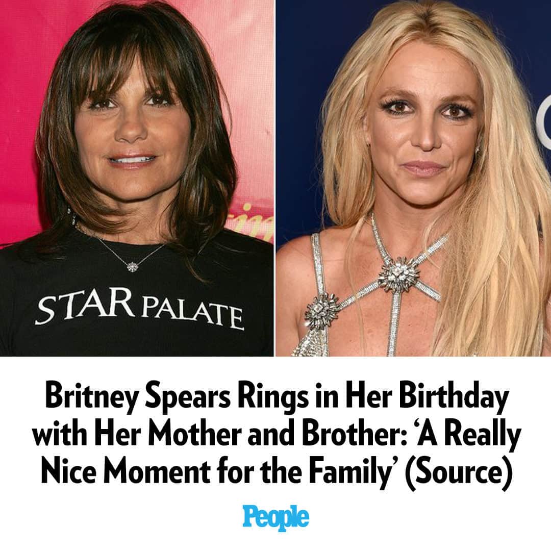 People Magazineのインスタグラム：「Britney Spears' birthday was a family affair! The pop star celebrated turning 42 with a party in Los Angeles on Friday night. Her mother, Lynne Spears, and brother, Bryan Spears, attended the bash, PEOPLE confirmed. 🫶   Tap our bio link for more details. | 📷: Getty」