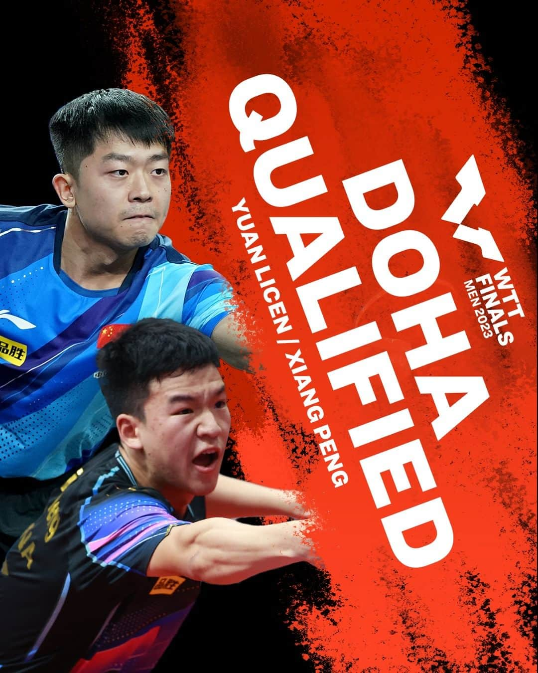 ITTF Worldのインスタグラム：「The Men's Doubles #RaceToDoha has been completed! 🌟   Joining the fray are Yuan Licen/Xiang Peng, looking to score an impressive win at the #WTTDoha Finals Men 2023 💪   These main men are ready to jump into action from 3-5 Jan 2024! Tickets 👉 bit.ly/FinalsMen23Tix 🎟   #TableTennis #PingPong」