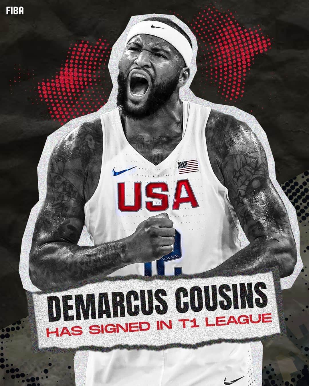 FIBAのインスタグラム：「🚨 Four-time NBA All-Star DeMarcus Cousins has signed with the Leopards in T1 League!」