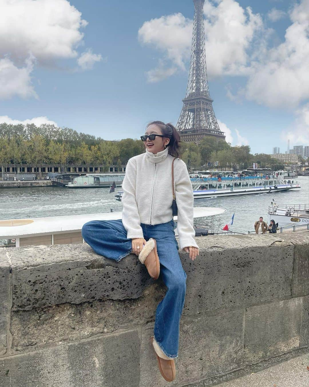 白倉あやのインスタグラム：「love both the summer Paris and the winter Paris!!」