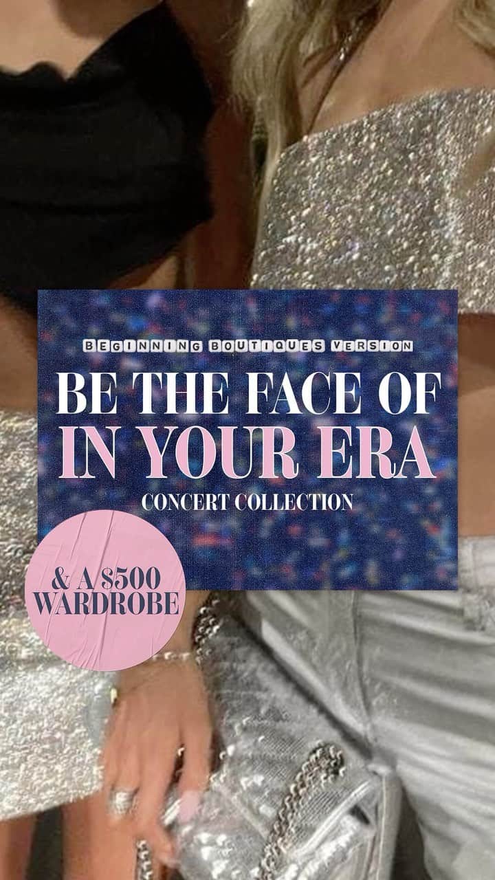 Beginning Boutiqueのインスタグラム：「Introducing: In Your Era (Beginning Boutique’s Version) ⁠ ⁠ Your chance to WIN the opportunity to be the face of our upcoming collection 🪩✨⁠ ⁠ You will receive - ⁠ 🎀 Flights to and from Brisbane from your location in Australia ⁠ 🎀 Full Day Photoshoot with Hair and Makeup ⁠ 🎀 A $500 BB Wardrobe ⁠ ⁠ 3 lucky friends will be picked for this iconic opportunity! Are you ready for it? ⁠ ⁠ TO ENTER - ⁠ 🤍 Sign up with your details via the link in our bio ⁠ 🤍 Tag below your two besties who you would like to share this opportunity with! ⁠ 🤍 Must also be following @beginningboutique on Instagram and TikTok! ⁠ ⁠ *T&Cs apply. Only open to Australian followers aged 18+. Entries close Wednesday, 13th December, 11:59pm AEST. Winners will be chosen and contacted via their details entered in the sign up form. Full T&Cs located on the Beginning Boutique website. ⁠ ⁠ This promotion is in no way sponsored, endorsed or administered by, or associated with, Instagram.」