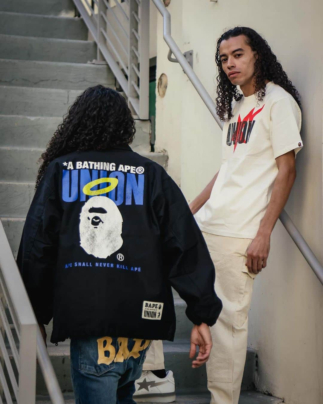 ア ベイシング エイプさんのインスタグラム写真 - (ア ベイシング エイプInstagram)「BAPE® is announcing the launch of a collaborative collection with its partner UNION LOS ANGELES. For the second collaboration since 2021, the collection features the iconic logos of both brands, BAPE®︎'s "APE HEAD" and UNION's "FRONTMAN", which have been rearranged.  The collaboration collection will be available at authorized A BATHING APE® stores, BAPE.COM online store, and UNION TOKYO on December 9, 2023.  @bape_japan @bape_us  @unionlosangeles @uniontokyo  Photographer: MATT TY(@qt.pi)  #BAPE #BAPEJAPAN #UNIONLOSANGELES #UNIONTOKYO」12月4日 10時14分 - bape_japan