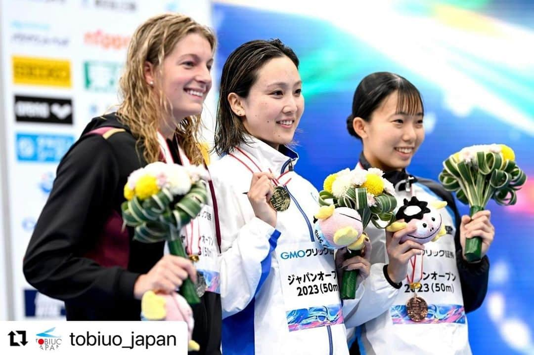 渡部香生子のインスタグラム：「. JAPANOPEN2023 約3年ぶりのタイム。 喜ぶのはまだ早いかもしれないけど もう一回頑張ることを決めてよかったって思えたレースだった🥹🔥 引き続き頑張ります✌️  #Repost @tobiuo_japan with @use.repost ・・・ #Japanopen2023 Day4 #トビウオジャパン #tobiuojapan #swimming #JASF #競泳 #PICSPORT @picsport_japan」