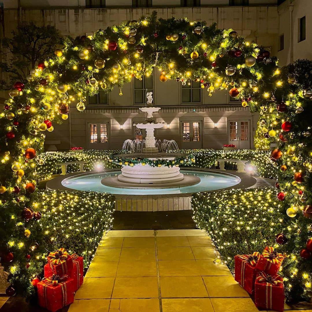 【公式】ホテルニューグランドさんのインスタグラム写真 - (【公式】ホテルニューグランドInstagram)「＊ 「夜にあらわれる光の横浜〈ヨルノヨ〉」 パートナーシップ事業連携イベントとして 「光の庭園」を開催中✨   煌めく光に包まれるロマンティックな空間で、 1年に一度の心躍るクリスマスを ごゆっくりとお楽しみください🎄✨  ＊―＊―＊―＊―＊―＊―＊―＊―＊―＊―＊―＊―＊ 【光の庭園】  場所:本館中庭 期間:2023年12月1日（金）〜25日（月） 点灯時間:日没〜23:30頃   ※ご自由にご覧いただけます。 ※全てのお客様が心温まるクリスマスムードをお楽しみいただけますよう、長時間のご滞在はご遠慮いただき、ご来館いただきましたお客様同士譲り合ってご見学いただけますようお願いいたします。 ※機材を持ち込んだ写真撮影や無断での商用撮影はお控え願います。 ＊―＊―＊―＊―＊―＊―＊―＊―＊―＊―＊―＊―＊    #ホテルニューグランド #横浜 #クラシックホテル #横浜ホテル #クリスマス #クリスマスプレゼント #クリスマス飾り #ホテルクリスマス #光の庭園 #イルミネーション #イルミネーションデート #横浜イルミネーション #横浜デート #クリスマスメニュー #冬 #フォトスポット #ヨルノヨ #中庭 #hotelnewgrand #yokohama #Christmas #holidayseason #cheers #illumination」12月4日 17時00分 - hotelnewgrand
