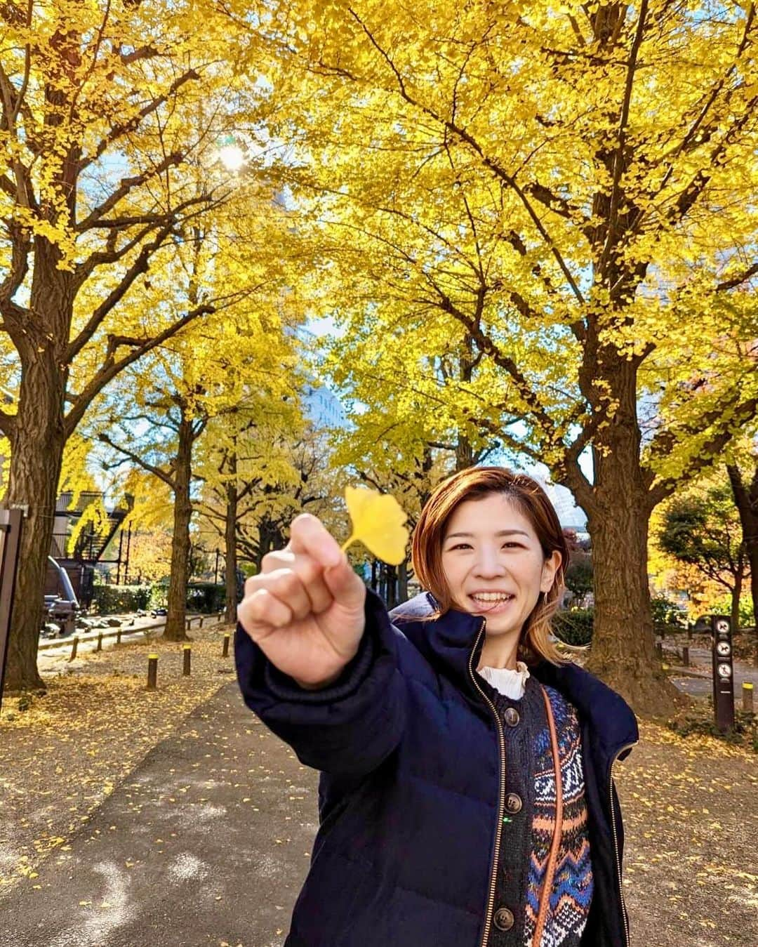 巴山萌菜さんのインスタグラム写真 - (巴山萌菜Instagram)「冬になってきたけど..紅葉が綺麗な所もまだあって、もう少し秋も感じられる場所がありそうですね〜🐿🌰🍁🍂✨️  Q)ねね、もうこたつ出した？   #紅葉 #いちょう並木 #秋の風景  #秋服コーデ」12月5日 18時00分 - mona_tomoyama