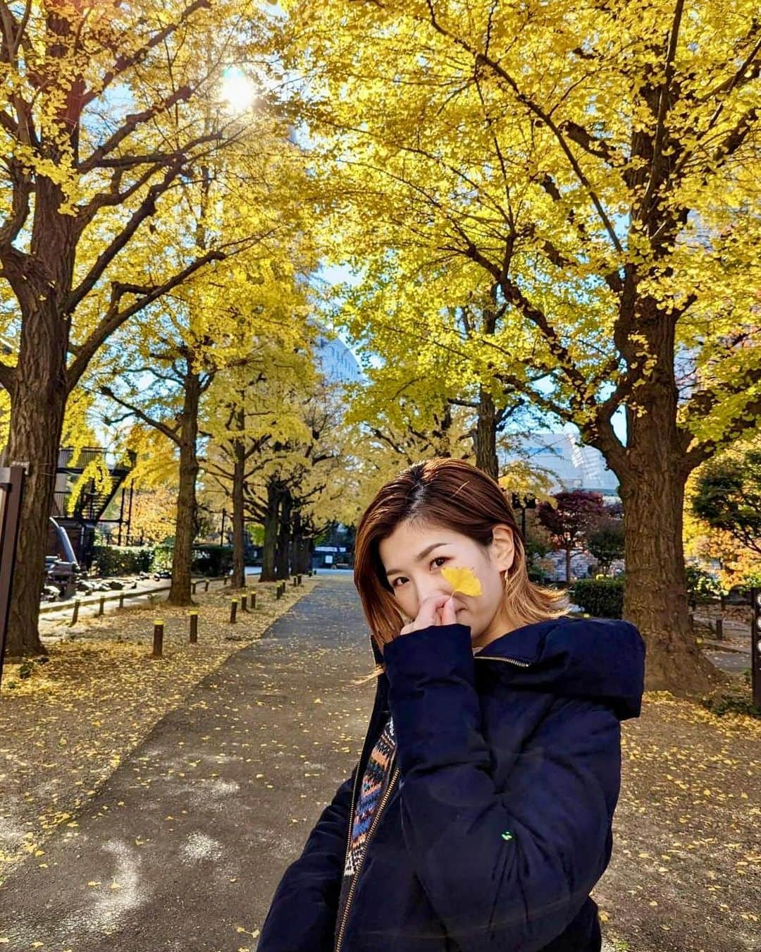 巴山萌菜さんのインスタグラム写真 - (巴山萌菜Instagram)「冬になってきたけど..紅葉が綺麗な所もまだあって、もう少し秋も感じられる場所がありそうですね〜🐿🌰🍁🍂✨️  Q)ねね、もうこたつ出した？   #紅葉 #いちょう並木 #秋の風景  #秋服コーデ」12月5日 18時00分 - mona_tomoyama