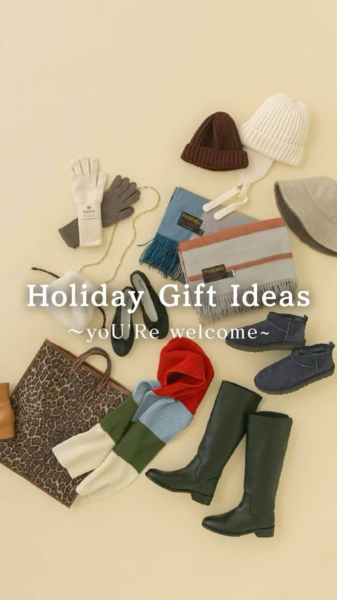 アーバンリサーチのインスタグラム：「ㅤㅤㅤㅤㅤㅤㅤㅤㅤㅤㅤㅤ　　 Holiday Gift Ideas for Her ~yoU'Re welcome~ ㅤㅤㅤㅤㅤㅤㅤㅤㅤㅤㅤㅤ　　 ありがとうを贈り、 ありがとうが返ってくる。  気分が大きく変わる、 ただ一言をもらうために 人はギフトを 贈っているのかもしれませんね。  今年の冬も、大切な人から ありがとうをもらいませんか。  今回はアーバンリサーチから、幸せ溢れるホリデーギフトを厳選しご紹介します。 ＿＿＿＿＿＿＿＿＿＿＿＿ ㅤㅤㅤㅤㅤㅤㅤㅤㅤㅤㅤㅤ　　 #urbanresearch  #アーバンリサーチ  #ホリデーギフト #クリスマスプレゼント  #ur_welcome  #ありがとうをもらおう」