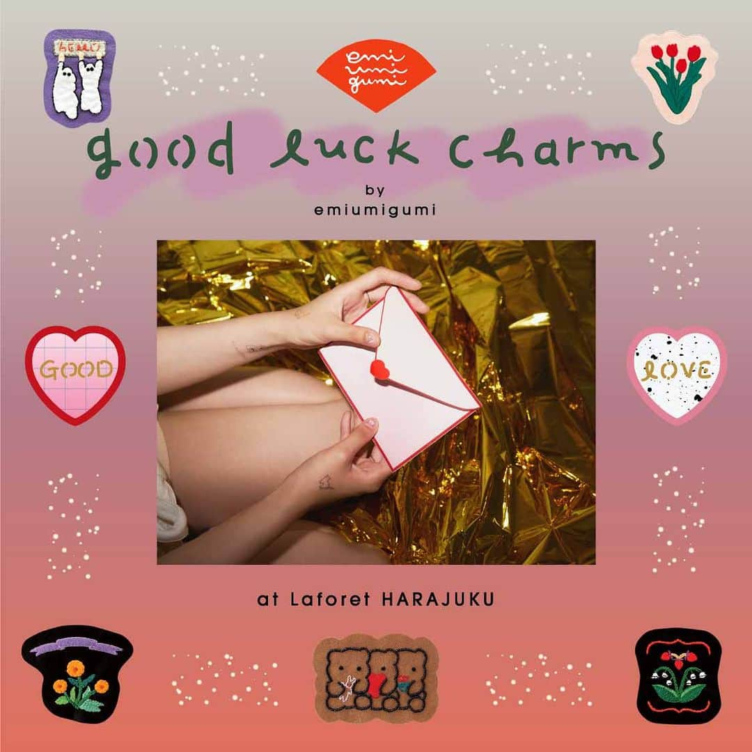 Laforet HARAJUKUのインスタグラム：「【good luck charms by emiumigumi POP UP STORE｜2023.12.1(Fri)-12.13(Wed)】B0.5F emiumigumiのvintageリメイクラインを中心とし、バッグや人気のネイルシールなど揃えたフルラインナップ！同時に、他のブランドアイテムも展開する初のセレクトショップ""good luck charms"" by emiumigumi。おまもりのような魅力的なアイテムを揃えてお披露目します。  #ラフォーレ原宿 #ラフォーレ #原宿 #laforetharajuku #laforet #harajuku #popup #emiumigumi」