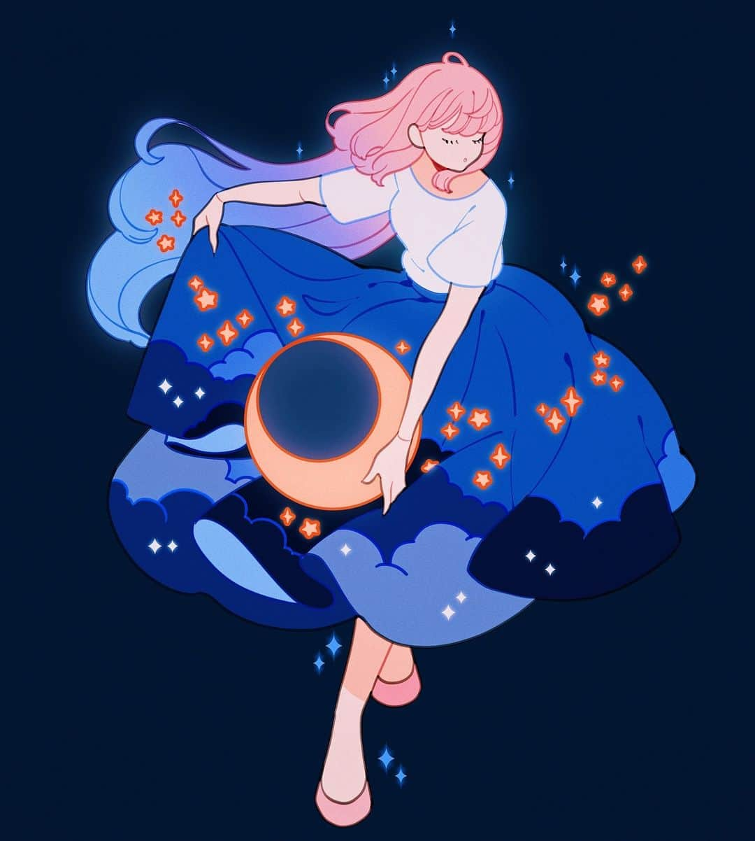 meyocoのインスタグラム：「moon skirt 🌙」