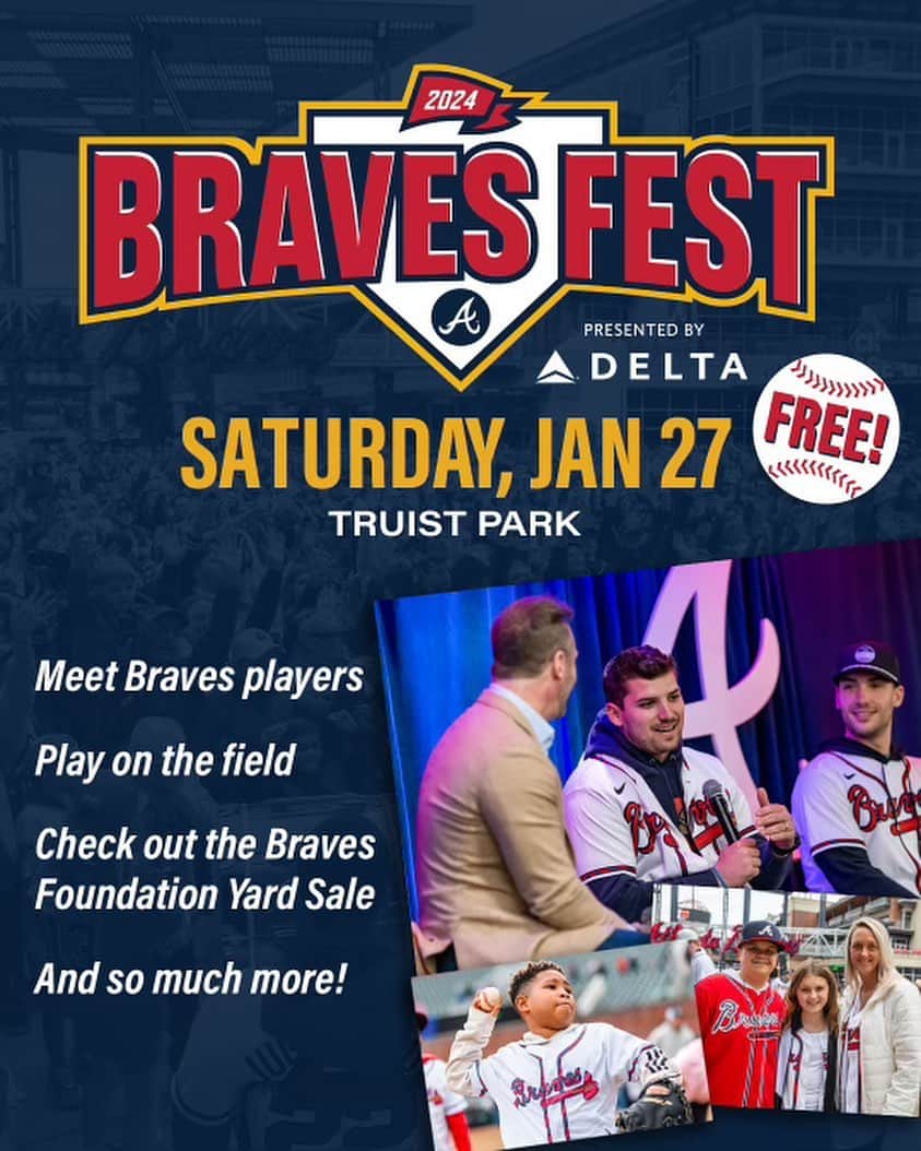 アトランタ・ブレーブスのインスタグラム：「#BravesFest and the Braves Fest Gala are BACK Jan. 26th and 27th!  MORE INFO: Braves.com/bravesfest」