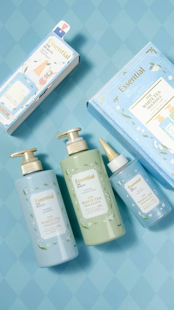 エッセンシャルのインスタグラム：「＼本日より@cosme BEAUTY DAYで先行発売スタート💙 ／  予約販売では即完売だった、  ホワイトティーの香りの「マーメイド髪水」、本日からお買い求めいただけます。  加えて、「バリアシャンプー・コンディショナーペアセット」も今年初登場なので、マーメイド髪水とあわせて、ぜひチェックしてみてください🫖✨  数量限定なので、気になる方はお早めに！  ＝＝＝  ＜本日＞１２月１日（金）より@cosme BEAUTY DAYで先行発売 １２月９日（土）より全国発売 ＝＝＝  ※在庫が無くなり次第終了とさせていただきます ※一部お取り扱いのない店舗もございます  #エッセンシャル #マーメイド髪水 #水トリートメント#ウォータートリートメント #ホワイトティー #バリアシャンプー #バリアコンディショナー #シャンプー #洗い流さないトリートメント#ツヤ髪 #うるおい #ヘアケア用品 #ヘアオイル #ヘアケア #おすすめヘアケア #限定商品 #トリートメント #美容好き #サラサラ髪 #紅茶好き #紅茶 #香り #香りのある暮らし #香りオタク #クリスマスコフレ #コスメ好き #フレグランス #紅茶の香り#香水マニア」