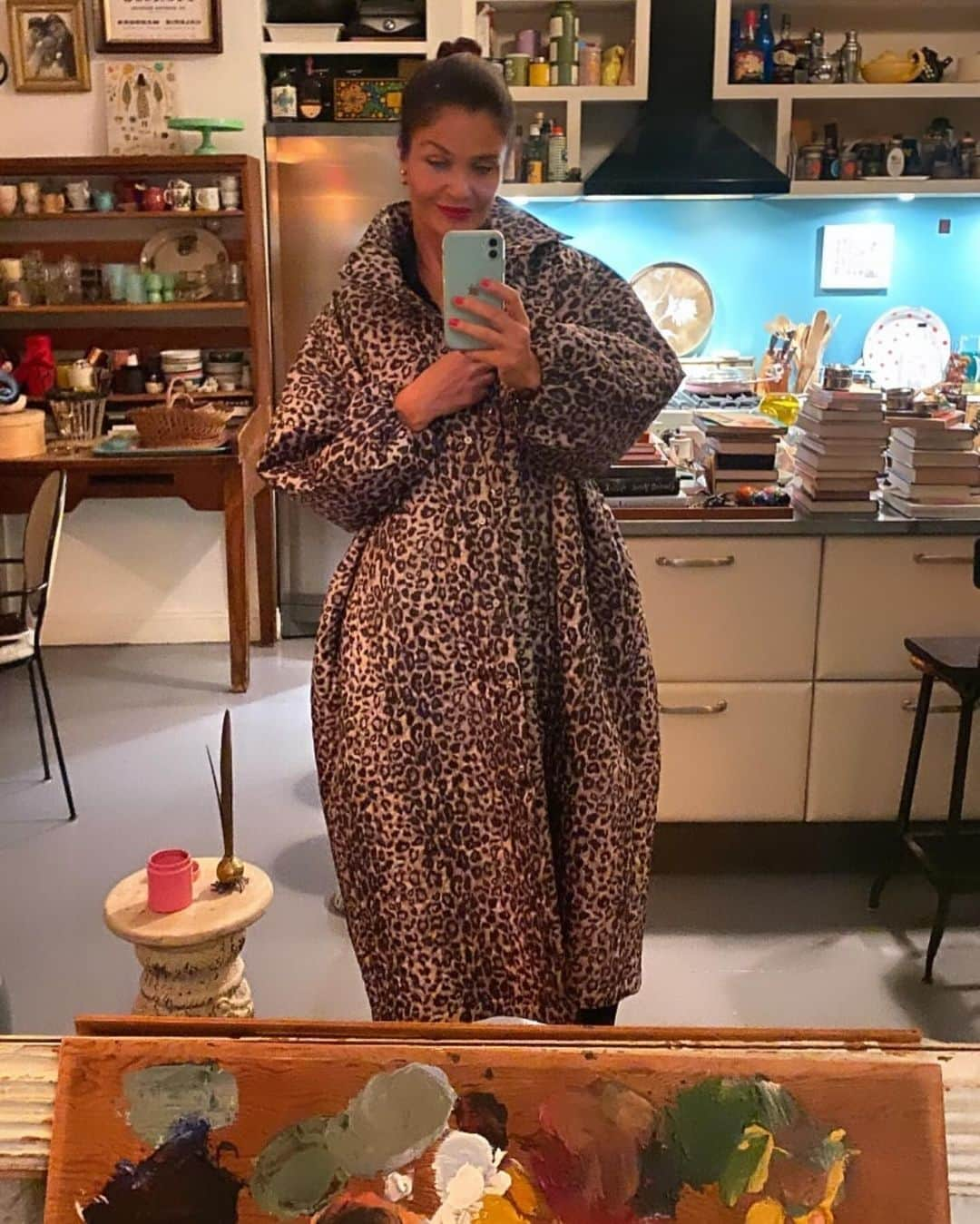 マッツノーガードさんのインスタグラム写真 - (マッツノーガードInstagram)「Hello Helena! 🐆 @helenachristensen wearing our Quilt Ruler Coat in leopard.   Get yours at madsnorgaard.com」12月4日 18時43分 - madsnorgaard