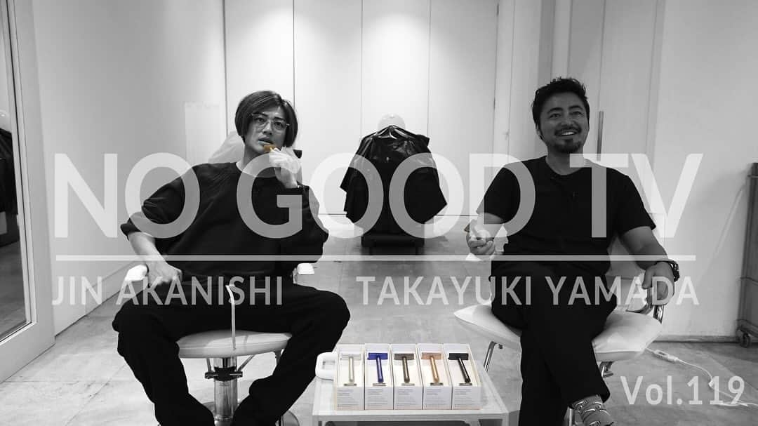 N/A（錦戸亮と赤西仁）のインスタグラム：「YouTube Channel  『 NO GOOD TV - Vol.119 』  @henson.japan  @takayukiyamada_quu9 @jinstagram_official  #TAKAYUKIYAMADA #JINAKANISHI #山田孝之 #赤西仁 #NOGOODTV」