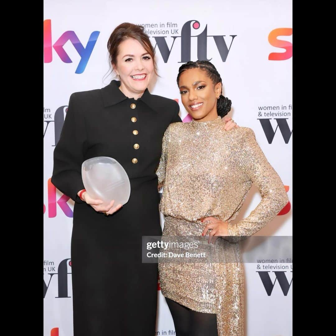 フリーマ・アジェマンさんのインスタグラム写真 - (フリーマ・アジェマンInstagram)「Still full of all the feels from the ‘Women in Film & TV Awards’ on Friday. So honoured and utterly delighted to have been invited to spend the day in a room with such innovators and artists. I was moved. And so emotional at times!! And what a privilege to present @aoifemmcardle with the BBC Studios Director Award. Such an incredible visionary. Congratulations!!   The wave of support and love and encouragement for each other as a Sisterhood, but also as mutually respect-filled creatives, was palpable.   Huge thanks to the @wftv_uk for putting on such a legendary event! The vibe was purely golden and celebratory!! Congrats!!  Massive thanks to @mermantvfilm for having me as a guest at your most fabulous table!! Oh what larks!!   And to my phenomenal glam squad!! You just know! I’ve said it before and I’ll say it again. Getting me so gloriously ready is only half your superpower! Creating an atmosphere where I feel comfortable and held is priceless. Thank you queens for your collaborative, nourishing and calming vibes.   ⭐️Make Up ~ @hanaasakharemua  ⭐️Hair ~ @momoshair  ⭐️Nails ~ @georgia.ivanova  ⭐️Dress ~ @nadinemerabi   #womeninfilmandtv #sisterhood #mondaymusing 🪩」12月5日 1時11分 - freemaofficial