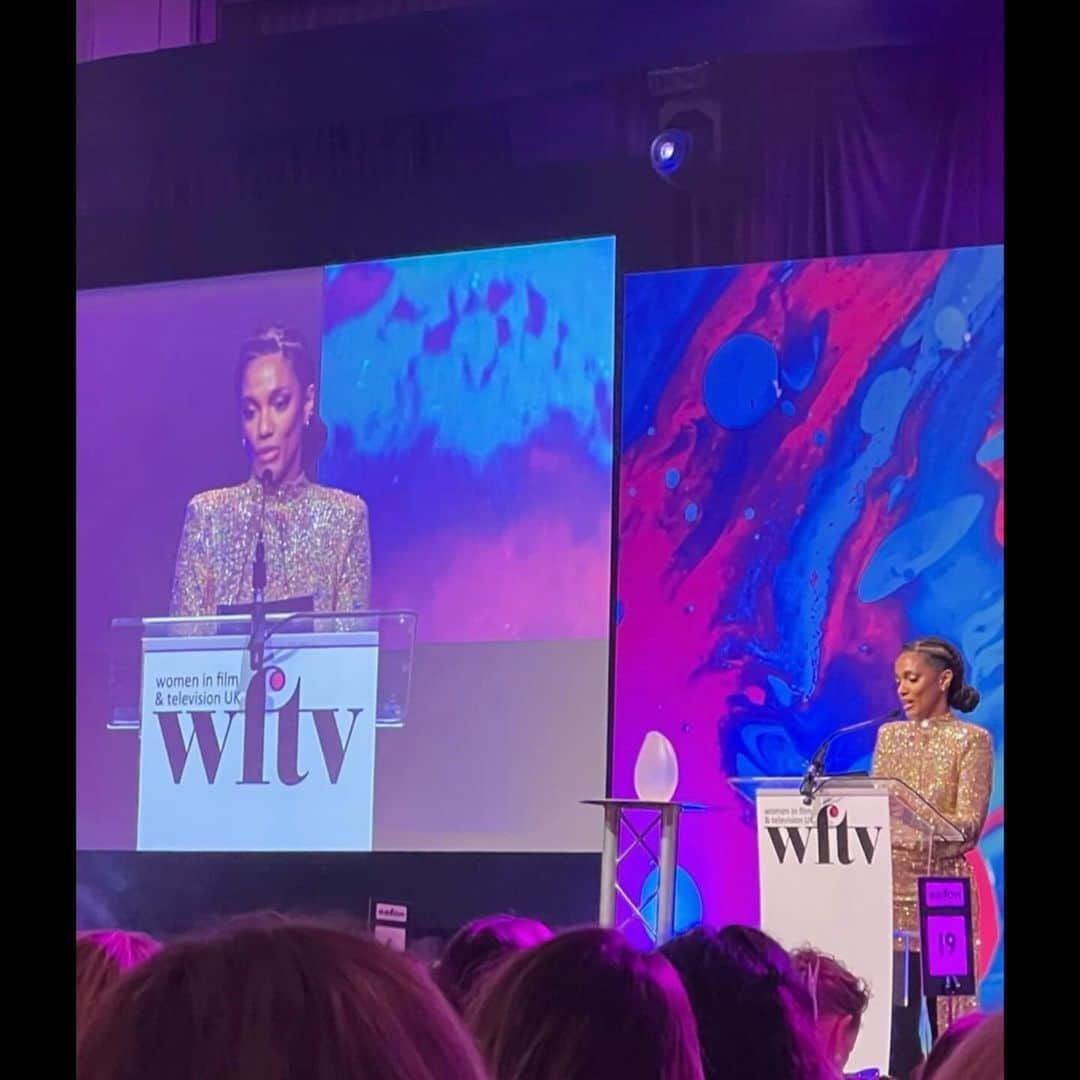 フリーマ・アジェマンさんのインスタグラム写真 - (フリーマ・アジェマンInstagram)「Still full of all the feels from the ‘Women in Film & TV Awards’ on Friday. So honoured and utterly delighted to have been invited to spend the day in a room with such innovators and artists. I was moved. And so emotional at times!! And what a privilege to present @aoifemmcardle with the BBC Studios Director Award. Such an incredible visionary. Congratulations!!   The wave of support and love and encouragement for each other as a Sisterhood, but also as mutually respect-filled creatives, was palpable.   Huge thanks to the @wftv_uk for putting on such a legendary event! The vibe was purely golden and celebratory!! Congrats!!  Massive thanks to @mermantvfilm for having me as a guest at your most fabulous table!! Oh what larks!!   And to my phenomenal glam squad!! You just know! I’ve said it before and I’ll say it again. Getting me so gloriously ready is only half your superpower! Creating an atmosphere where I feel comfortable and held is priceless. Thank you queens for your collaborative, nourishing and calming vibes.   ⭐️Make Up ~ @hanaasakharemua  ⭐️Hair ~ @momoshair  ⭐️Nails ~ @georgia.ivanova  ⭐️Dress ~ @nadinemerabi   #womeninfilmandtv #sisterhood #mondaymusing 🪩」12月5日 1時11分 - freemaofficial