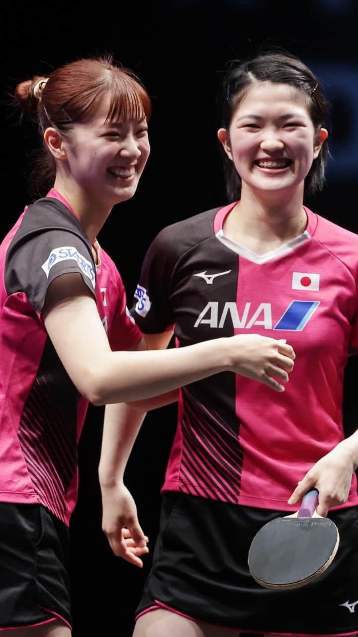 ITTF Worldのインスタグラム：「Besties Nagasaki/Kihara at their scintillating best back at #WTTDoha where they clinched the Women’s Doubles title 💥  Rally behind the Japanese pair at #WTTNagoya NOW ➡️ bit.ly/WTTNagoyaTixENG  #WTTFinals #PingPong #TableTennis」