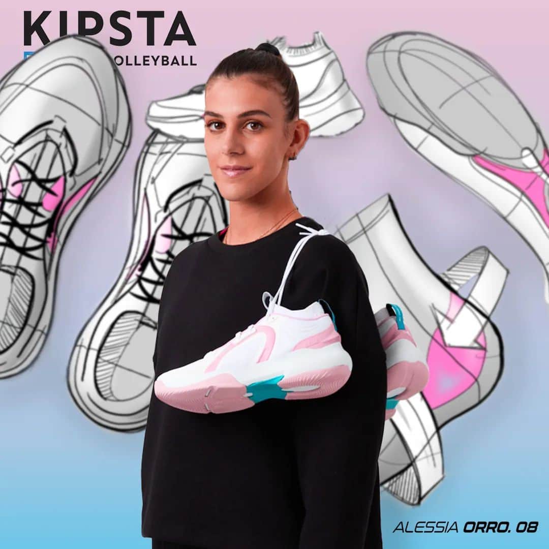 アレッシア・オッロのインスタグラム：「Esperienza e sensibilità 🤝 innovazione tecnologica e design  ➡ VB 900 Stability X @alessiaorro8 . . . #VB900Stability #decathlon #decathlonvolleyball #kipsta_volleyball #shoes #volleyballshoes #changevolleyball #cocreation」