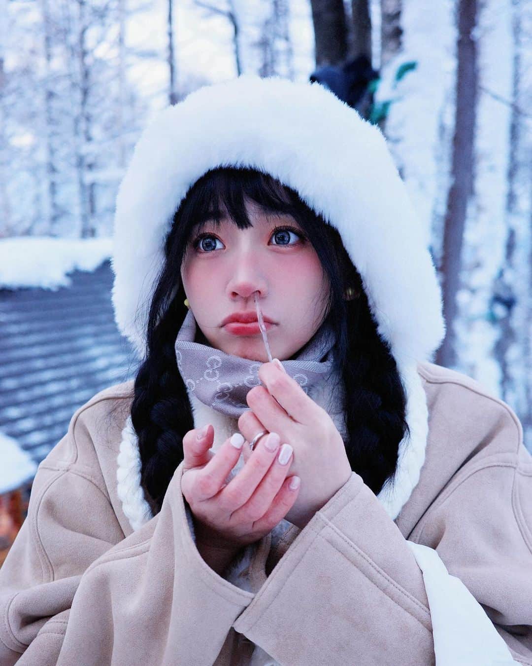 陳語謙のインスタグラム：「*↟⍋*↟你們問我北海道有多冷⋯（⁰̷̴͈¯꒦ິ⁰̷̴͈)💧」