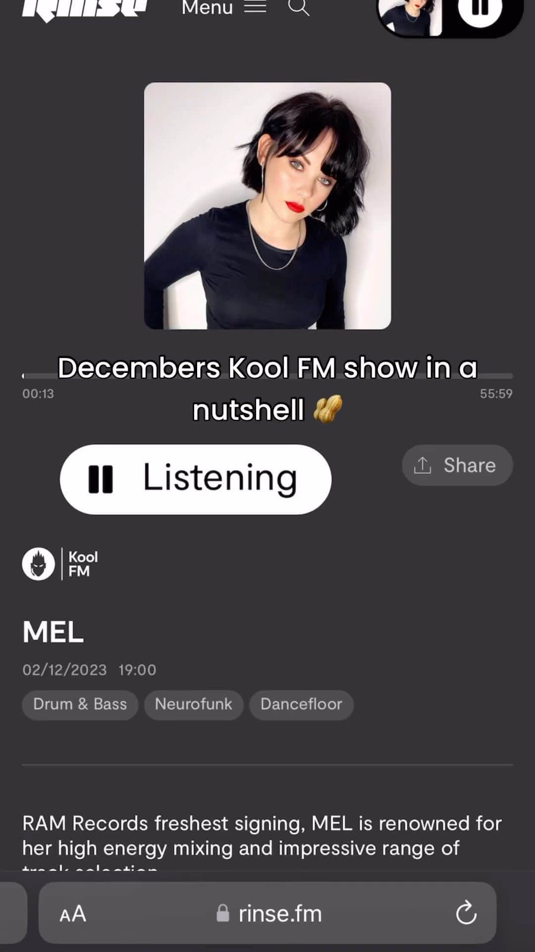 DJ Mel Clarkeのインスタグラム：「You can now listen back to my latest @koolfmofficial show via the link in my bio! Full of brand new and forthcoming tunes and of course some classics too 🫶🏻」