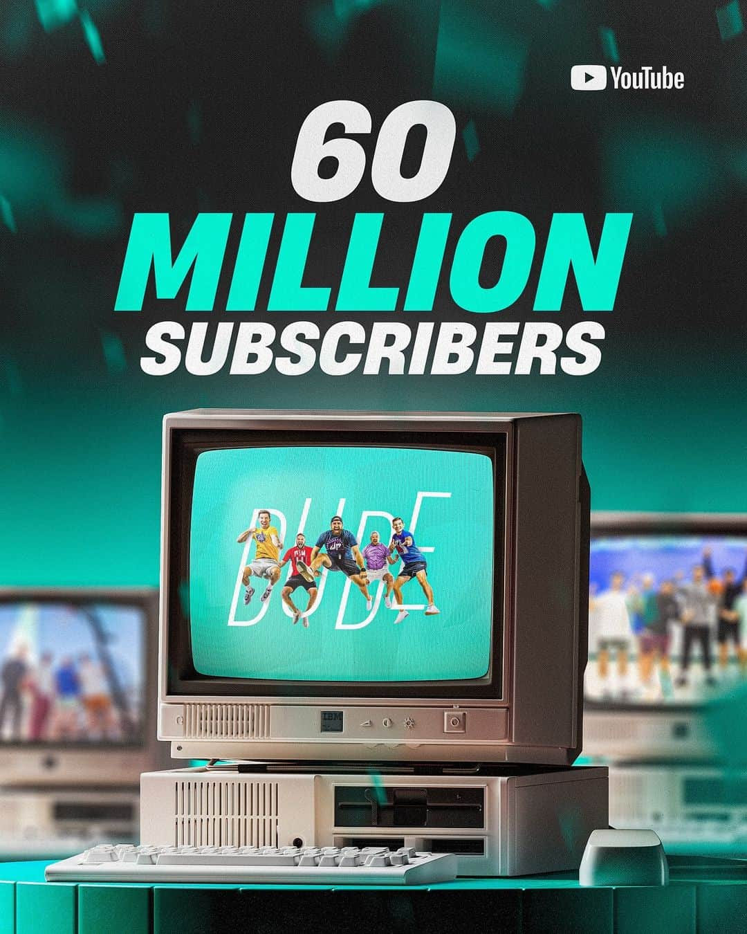 Dude Perfectのインスタグラム：「THANK Y’ALL for 60 million subscribers on YouTube! 🤟 Wouldn’t be here without each one of you tuning in, whether it be for the last 14 days or the last 14 years. More on the way! 📈」