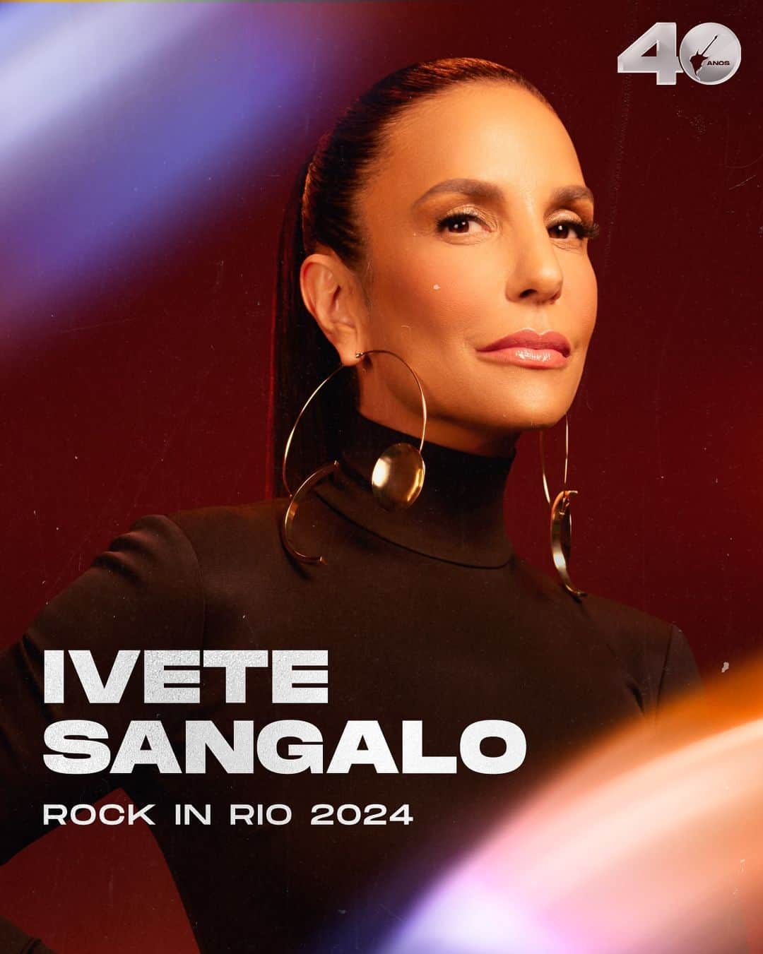 イヴェッチ・サンガロのインスタグラム：「Rock in Rio, tô chegando pra essa comemoração especial. 🎸 @rockinrio #RockInRio2024 #RockInRio40Anos」