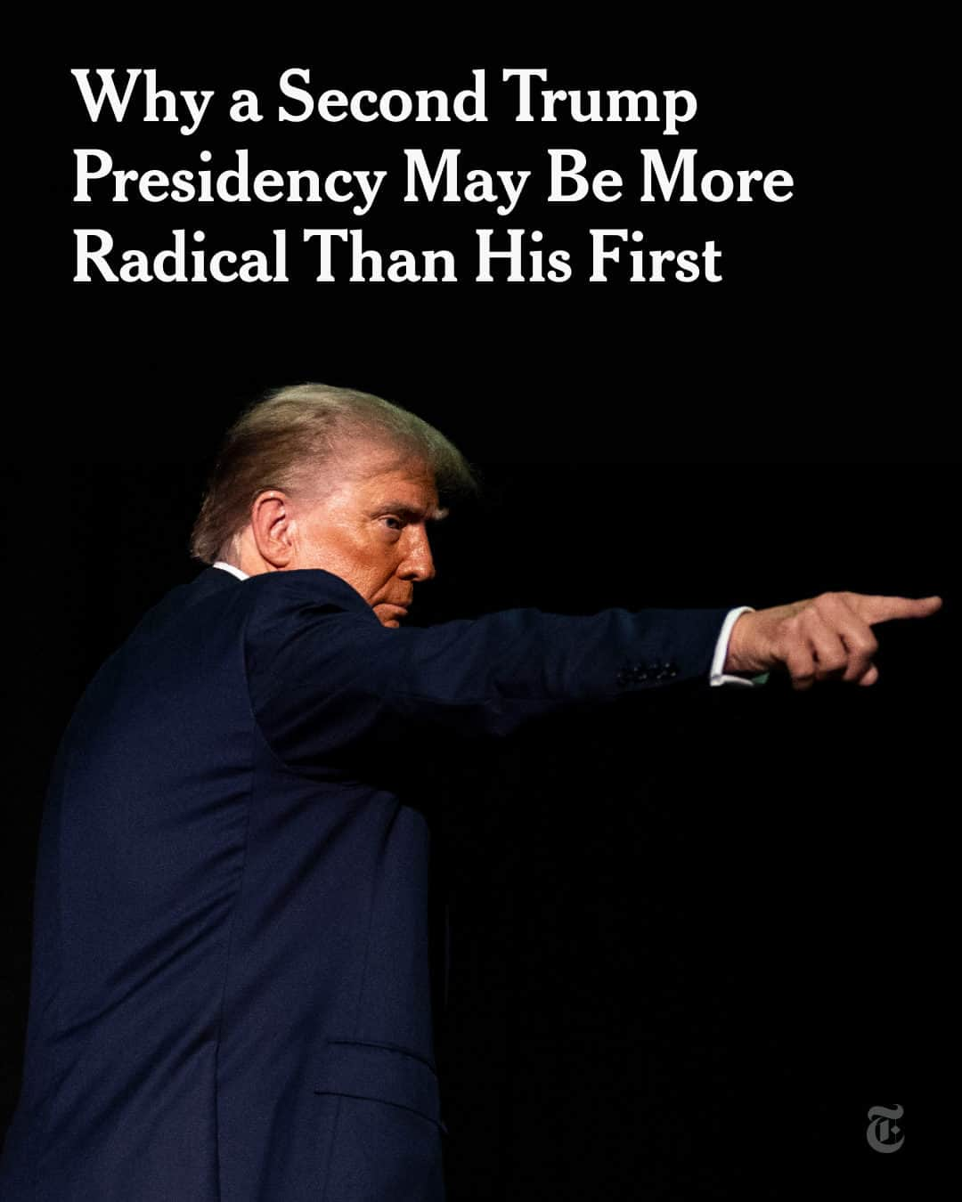 ニューヨーク・タイムズのインスタグラム：「As Donald Trump runs for president again while facing four criminal prosecutions, he may seem more angry, desperate and dangerous to American-style democracy than in his first term. But a throughline emerges that is far more long-running: He has glorified political violence and spoken admiringly of autocrats for decades.  Trump’s violent and authoritarian rhetoric on the campaign trail has attracted growing alarm and comparisons to historical fascist dictators and contemporary populist strongmen. In recent weeks, he has dehumanized his adversaries as “vermin” who must be “rooted out,” declared that immigrants are “poisoning the blood of our country,” encouraged the shooting of shoplifters and suggested that the former chairman of the Joint Chiefs of Staff, Mark Milley, deserved to be executed for treason.  What would be different in a second Trump administration is not so much his character as his surroundings.   Take a look inside his campaign tactics and read more about what a second Trump presidency might be like at the link in our bio. Photo by @nytmills」