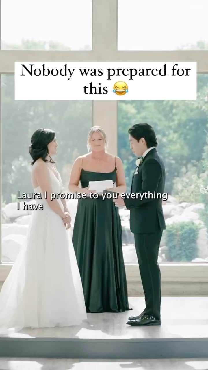 WEDDING APPARELのインスタグラム：「So you are telling me the dress has pockets and there is a Q-tip inside of it😮🥺   #weddingvows #weddingceremony #romanticweddings #brideandgroom #groommoment #lovestory #lovewins #officiant  DM for credits/removal」