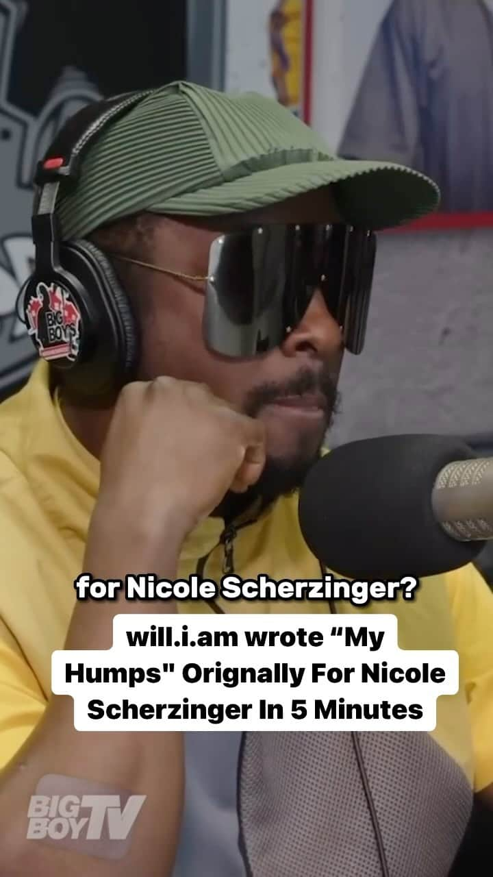 ウィル・アイ・アムのインスタグラム：「@iamwill wrote #MyHumps for #nicolescherzinger in 5 mins‼️  Link in @bigboysneighborhood bio for more with #william on #bigboytv 😁  #bigboy #bigboysneighborhood #real923l #fergi #bep」