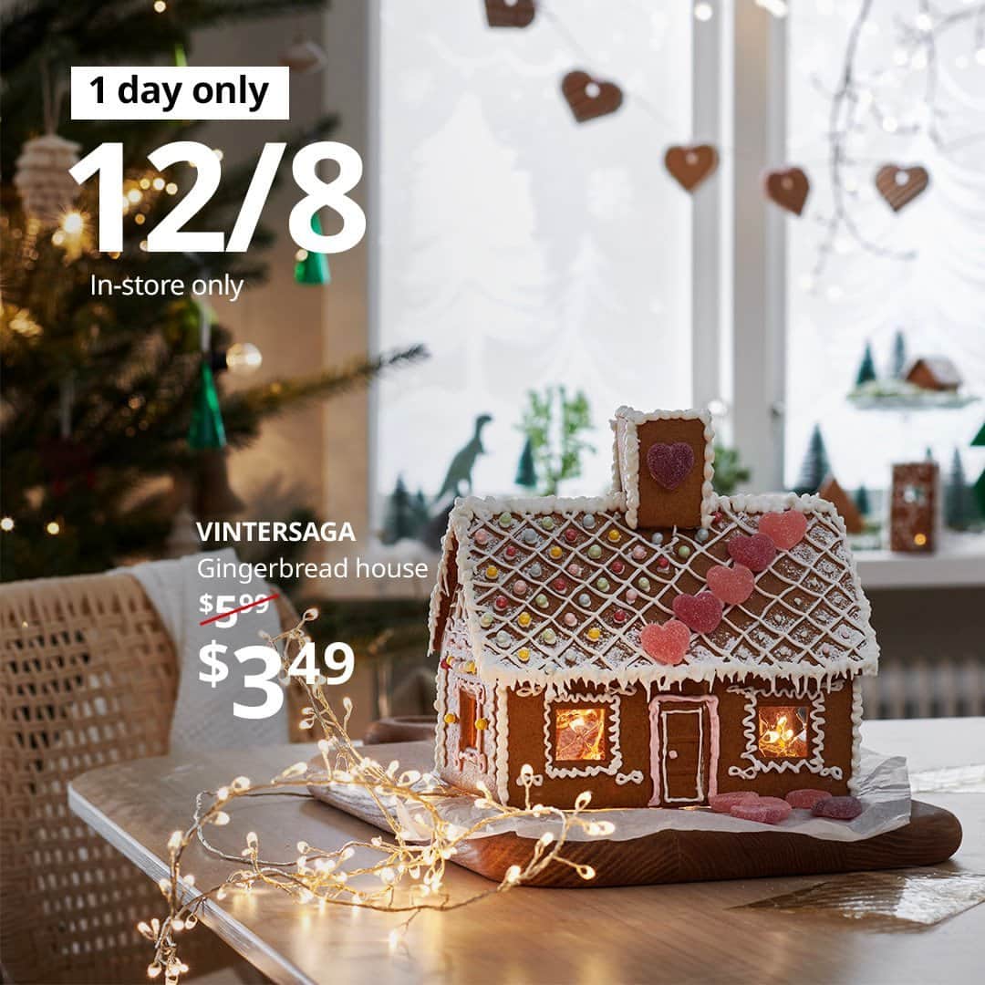 IKEA USAさんのインスタグラム写真 - (IKEA USAInstagram)「Happy Monday – it’s another week of daily deals at IKEA! From gingerbread houses to sofas perfect for hosting, our 24 days of deals continue with daily offers all week. Swipe for more ways to save! Learn more at the link in bio.」12月5日 2時00分 - ikeausa