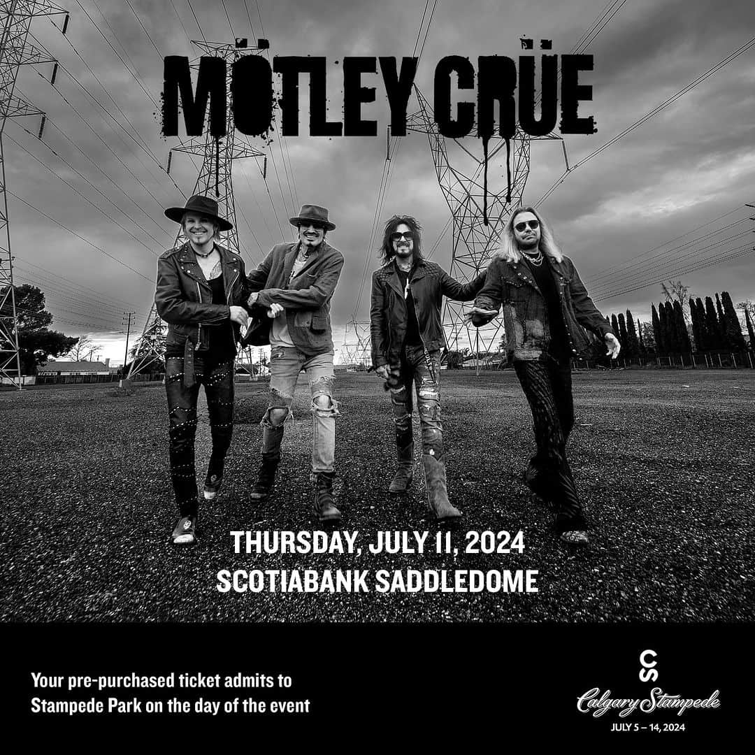 ニッキー・シックスのインスタグラム：「See you in Calgary, July 11th 2024! 🔥 - All tickets and info head to Motley.com」