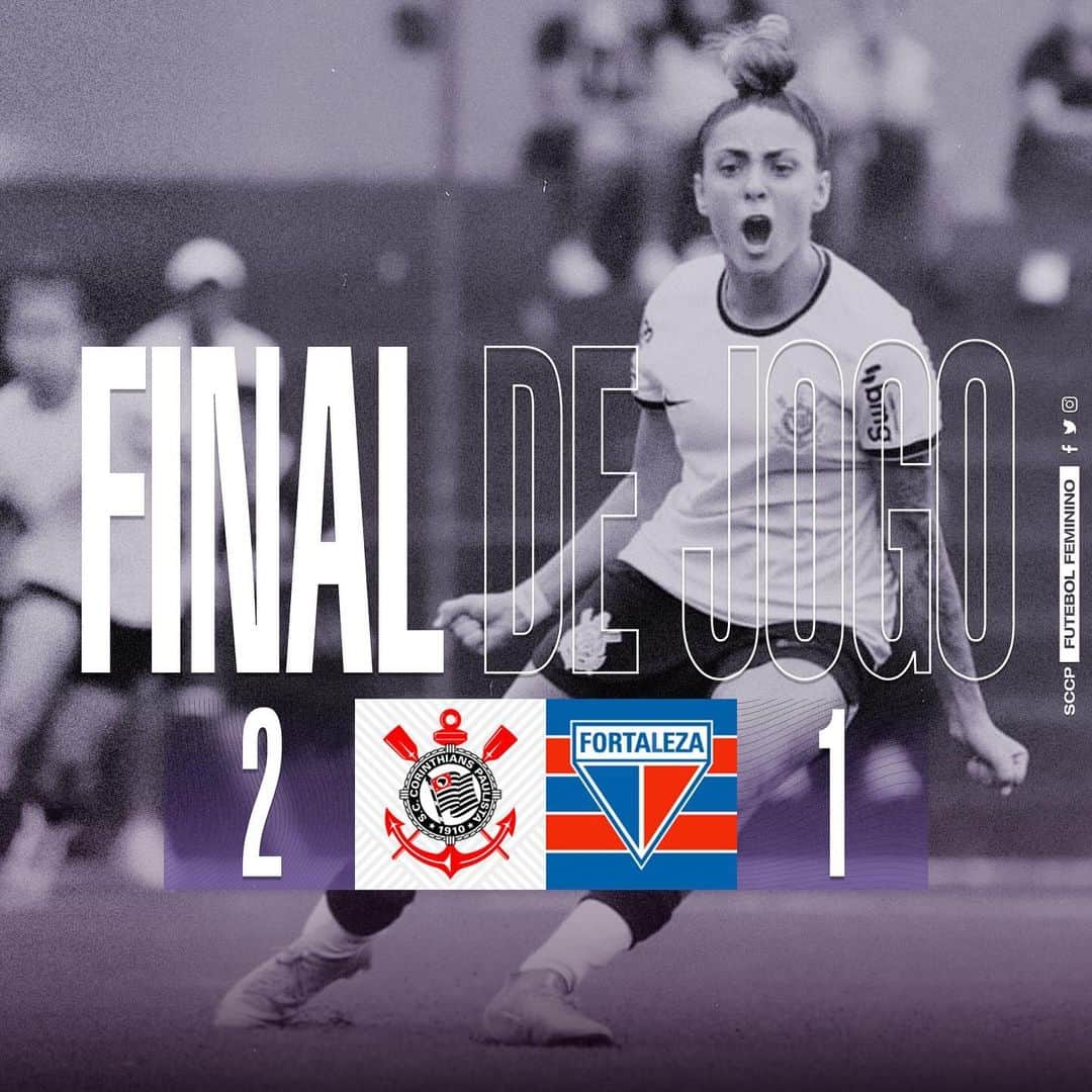コリンチャンスのインスタグラム：「Estreia das Brabinhas na Copinha com vitória! 💪🏽💜  Corinthians 2 🆚 1 Fortaleza  ⚽ Marussi ⚽ Jhonson  #RespeitaAsMinas #VaiCorinthians」