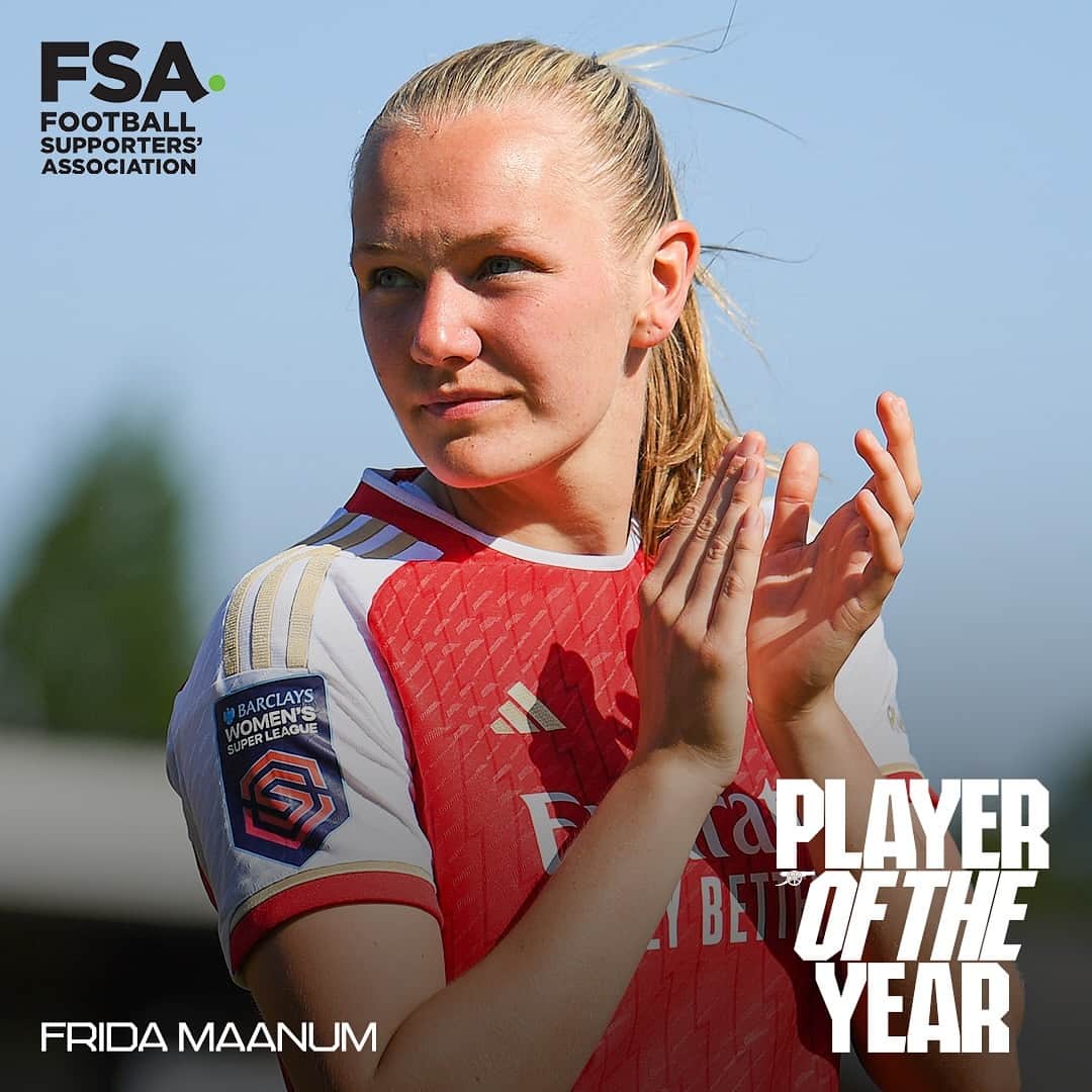 Arsenal Ladiesのインスタグラム：「🥁 Introducing the @wearethefsa Women’s Player of the Year…  Frida Maanum! 🌟」